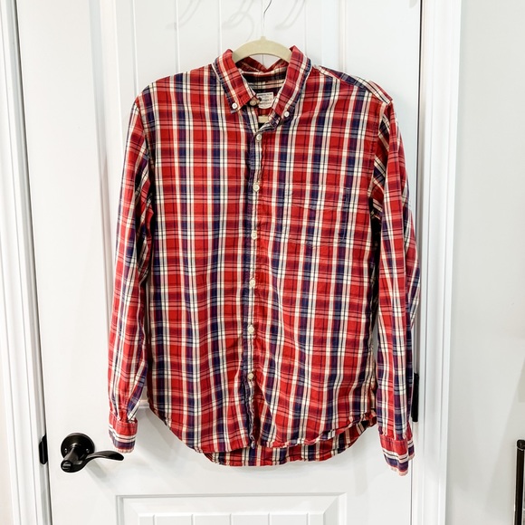 J. Crew Ref Plaid Long Sleeve Button Down Shirt Size Large - Picture 1 of 7
